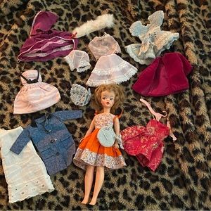 Vintage 1960’s Antique Ideal Tammy Doll MCM Toy Lot Clothes Hangers Original